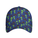 Cute Green Alien UFO Print Baseball Cap