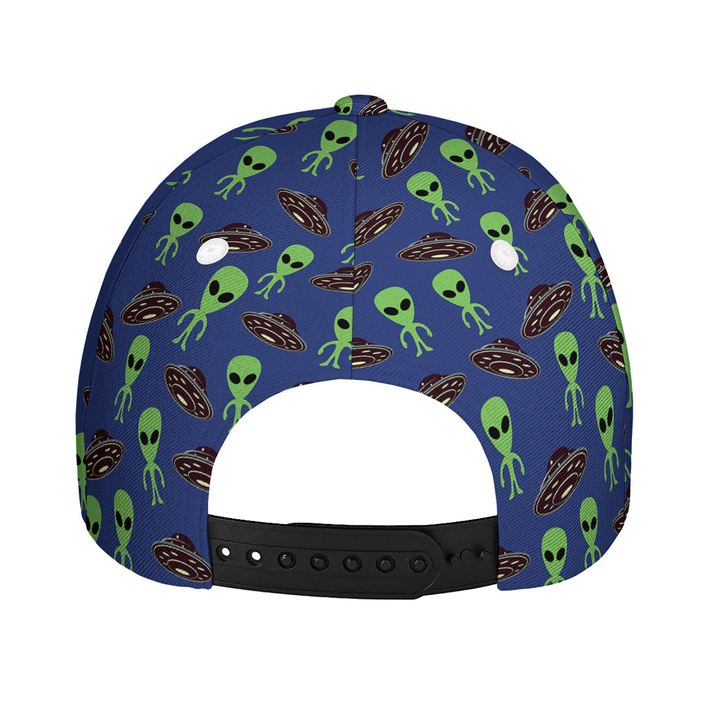 Cute Green Alien UFO Print Baseball Cap