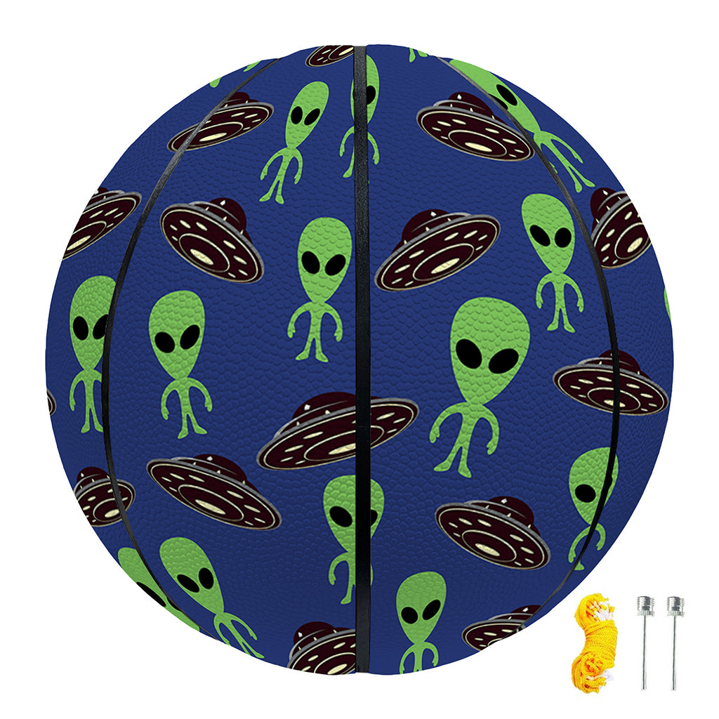 Cute Green Alien UFO Print Basketball