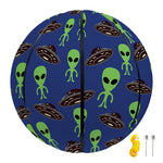 Cute Green Alien UFO Print Basketball