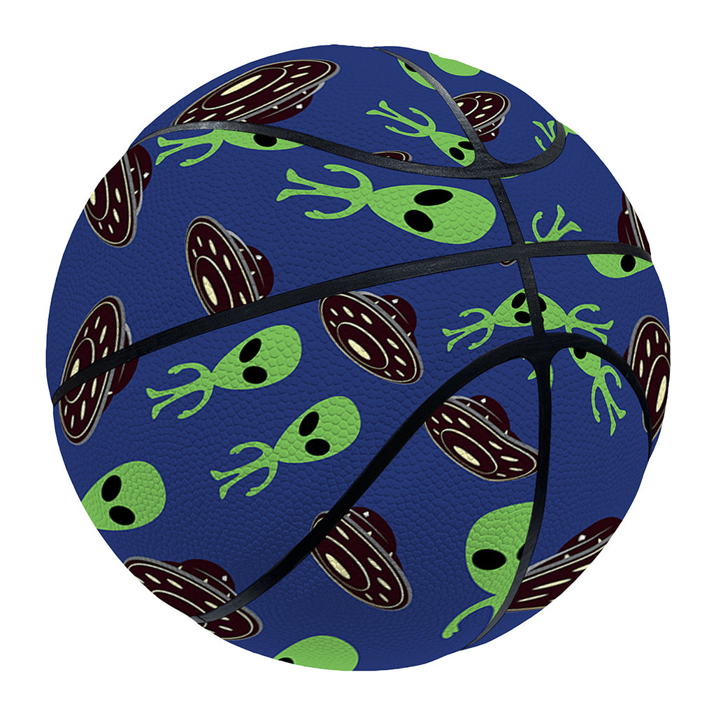 Cute Green Alien UFO Print Basketball