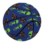 Cute Green Alien UFO Print Basketball