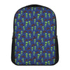 Cute Green Alien UFO Print Casual Backpack