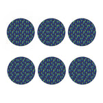 Cute Green Alien UFO Print Coaster Set