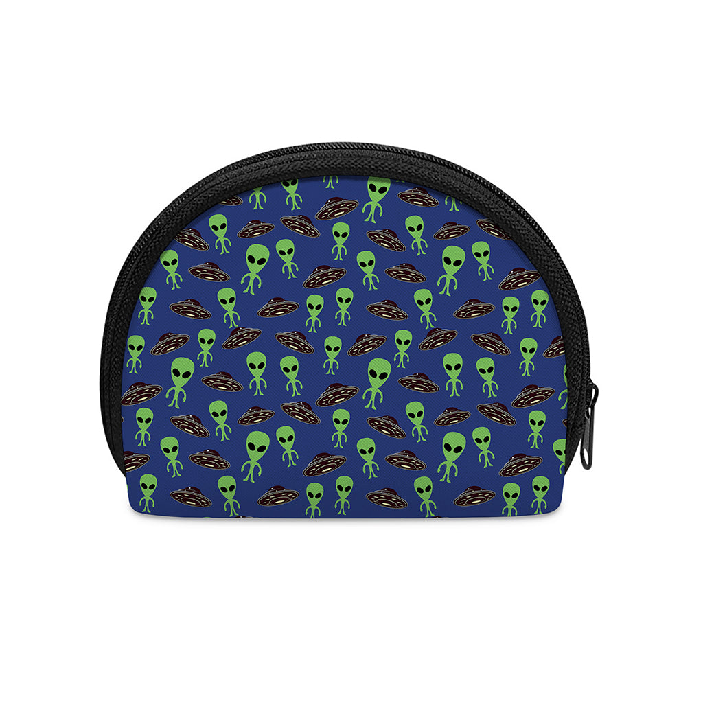 Cute Green Alien UFO Print Coin Purse