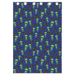 Cute Green Alien UFO Print Curtain