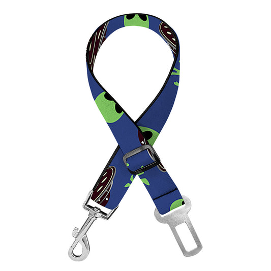 Cute Green Alien UFO Print Dog Seat Belt