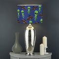 Cute Green Alien UFO Print Drum Lamp Shade