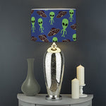 Cute Green Alien UFO Print Drum Lamp Shade