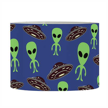 Cute Green Alien UFO Print Drum Lamp Shade