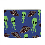 Cute Green Alien UFO Print Drum Lamp Shade