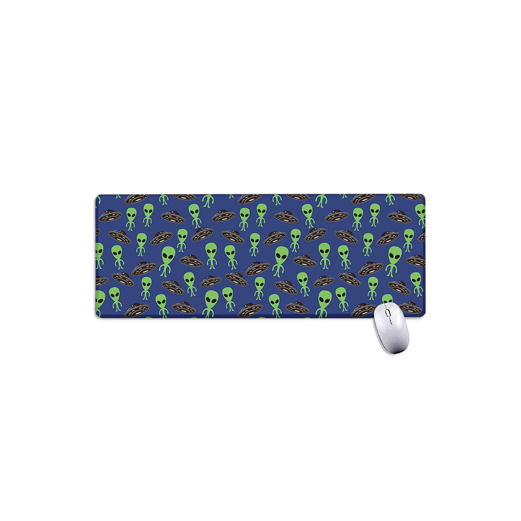 Cute Green Alien UFO Print Extended Mouse Pad