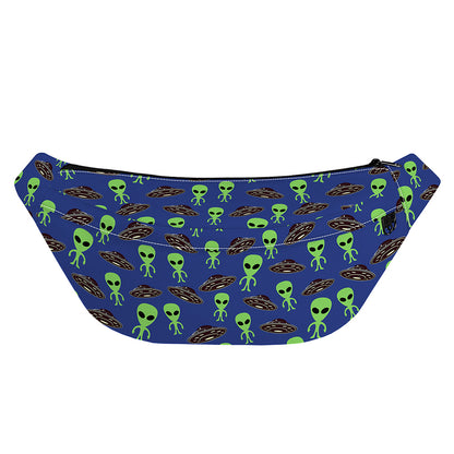 Cute Green Alien UFO Print Fanny Pack