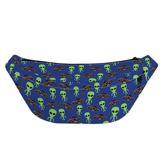 Cute Green Alien UFO Print Fanny Pack