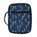 Cute Green Alien UFO Print Front Pocket Bible Bag