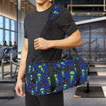 Cute Green Alien UFO Print Gym Bag