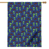 Cute Green Alien UFO Print House Flag