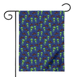 Cute Green Alien UFO Print House Flag