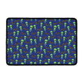 Cute Green Alien UFO Print Kitchen Mat