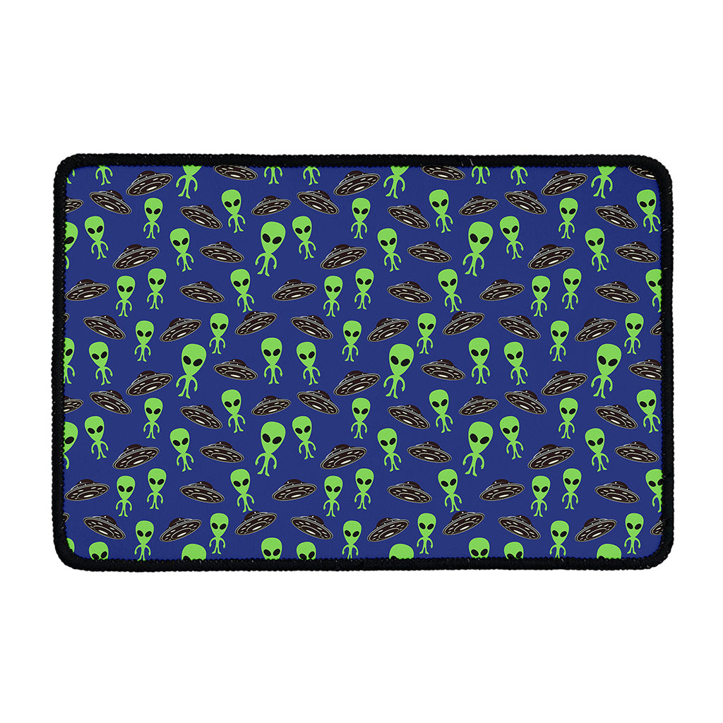 Cute Green Alien UFO Print Kitchen Mat