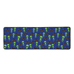 Cute Green Alien UFO Print Long Kitchen Mat