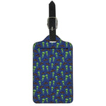 Cute Green Alien UFO Print Luggage Tag