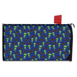 Cute Green Alien UFO Print Mailbox Cover
