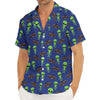 Cute Green Alien UFO Print Men's Deep V-Neck Shirt