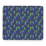 Cute Green Alien UFO Print Mouse Pad