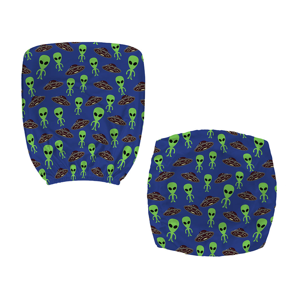 Cute Green Alien UFO Print Office Chair Cover