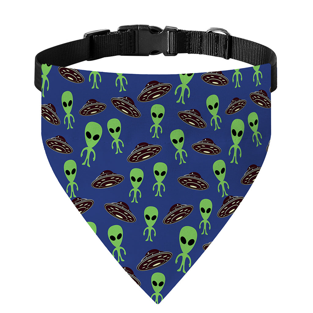 Cute Green Alien UFO Print Over The Collar Dog Bandana