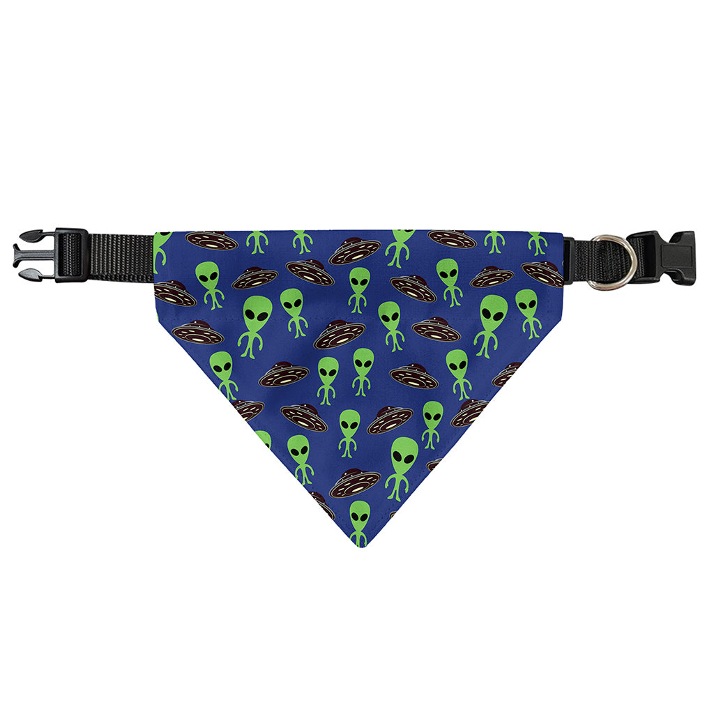 Cute Green Alien UFO Print Over The Collar Dog Bandana