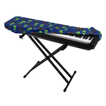 Cute Green Alien UFO Print Piano Keyboard Cover