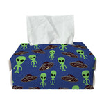 Cute Green Alien UFO Print Rectangle Tissue Box Cover