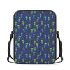 Cute Green Alien UFO Print Rectangular Crossbody Bag