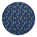 Cute Green Alien UFO Print Round Blanket