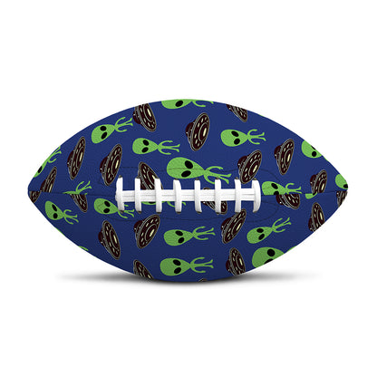 Cute Green Alien UFO Print Rugby Ball