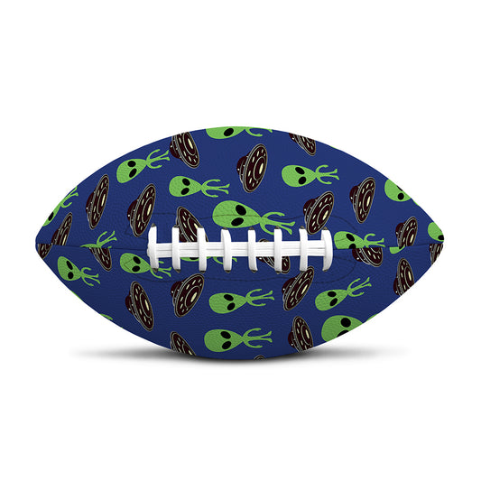 Cute Green Alien UFO Print Rugby Ball