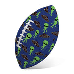 Cute Green Alien UFO Print Rugby Ball