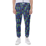Cute Green Alien UFO Print Scuba Joggers
