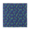 Cute Green Alien UFO Print Silk Bandana