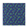 Cute Green Alien UFO Print Silk Bandana