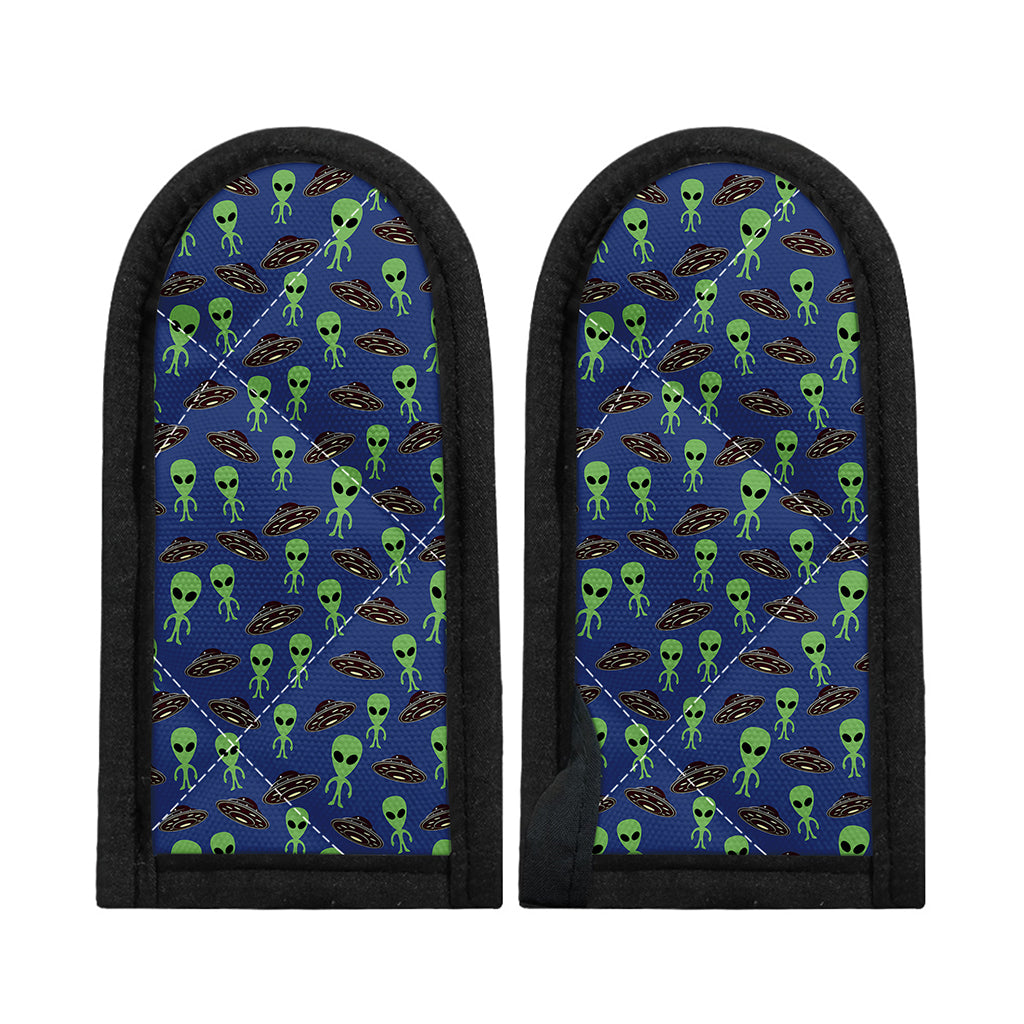 Cute Green Alien UFO Print Skillet Handle Cover