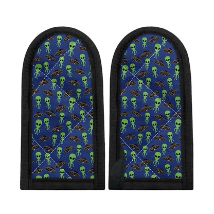 Cute Green Alien UFO Print Skillet Handle Cover