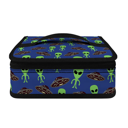 Cute Green Alien UFO Print Small Lunch Bag