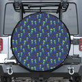 Cute Green Alien UFO Print Tire Cover