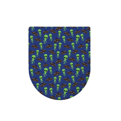 Cute Green Alien UFO Print Toilet Lid Cover