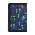 Cute Green Alien UFO Print Trifold Wallet