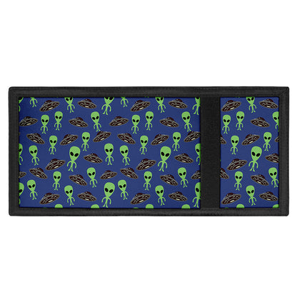 Cute Green Alien UFO Print Trifold Wallet