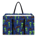 Cute Green Alien UFO Print Utility Tote Bag